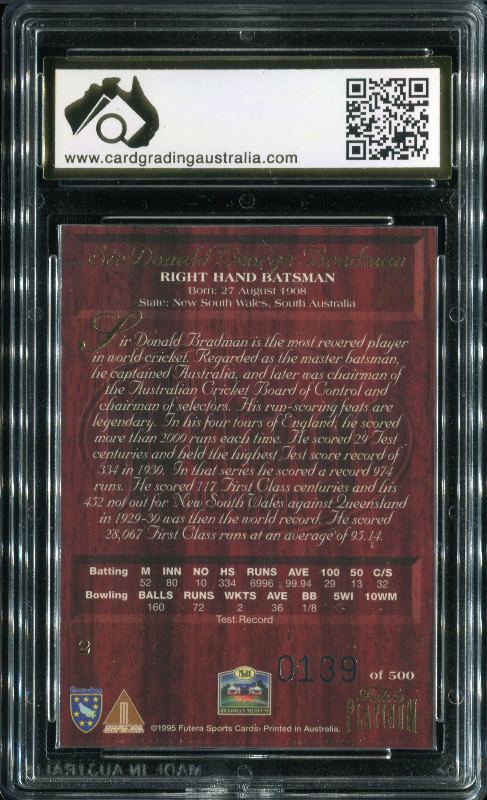 Don Bradman 1996 Futera Heritage #2 139/500